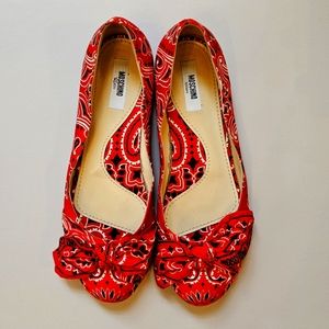 Moschino bandana bow flats Sz 6.5